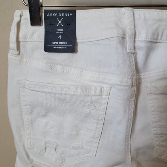 American Eagle Outfitters Midi Low Rise Super Stretch Denim Jean Shorts - Picture 8 of 16